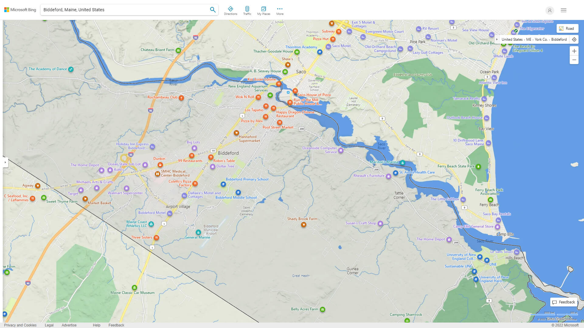 Biddeford Detailed Map